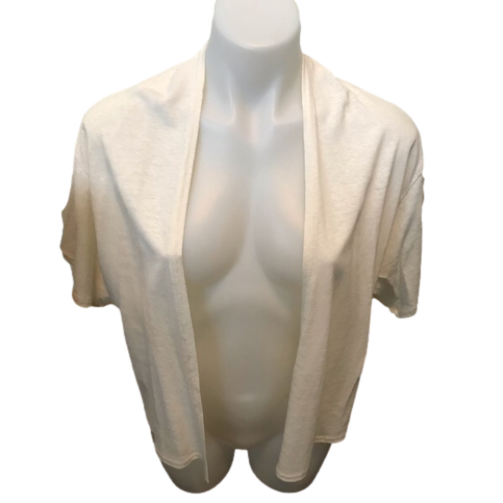 NEW Gilmour Hemp Cotton Cream Short Sleeve Cardigan Bolero